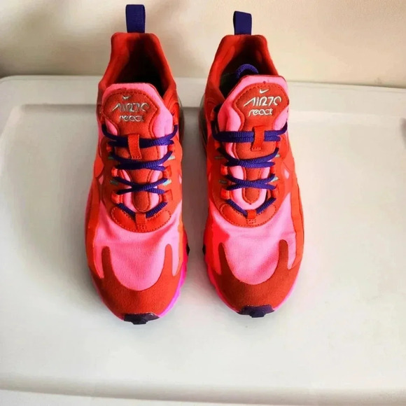 NIKE AIR MAX 270 REACT TRAINERS - MYSTIC RED AT6174-600 - WOMEN US SIZE 7 - Picture 1 of 8